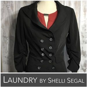 Laundry by Shelli Segal Double-Breasted Black Blazer EUC
